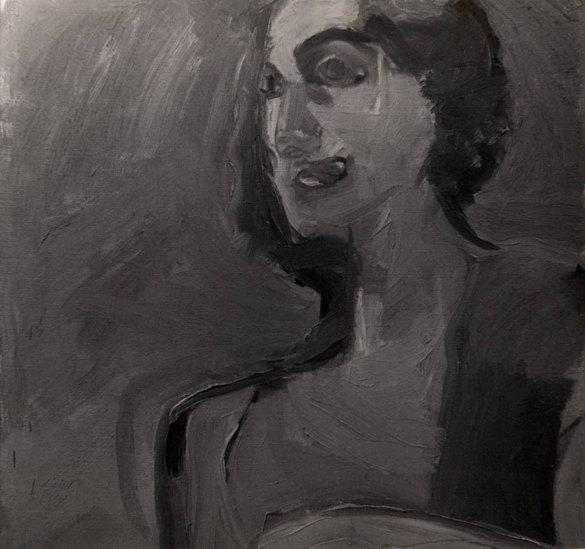 Female Portrait, oil on canvas, by Henry at California College of Arts and Crafts, 1953