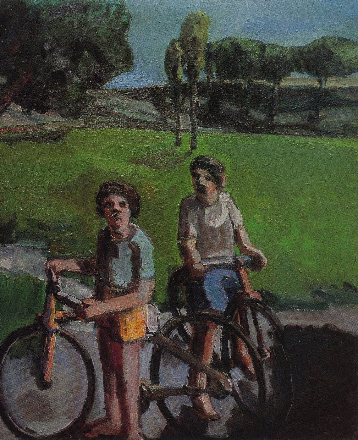 Bicycles, oil on canvas, 1957