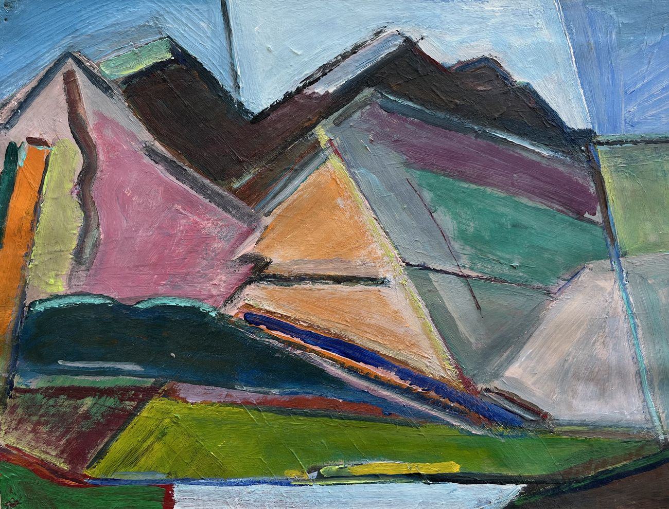 Hilltops, acrylic on paper, 1987